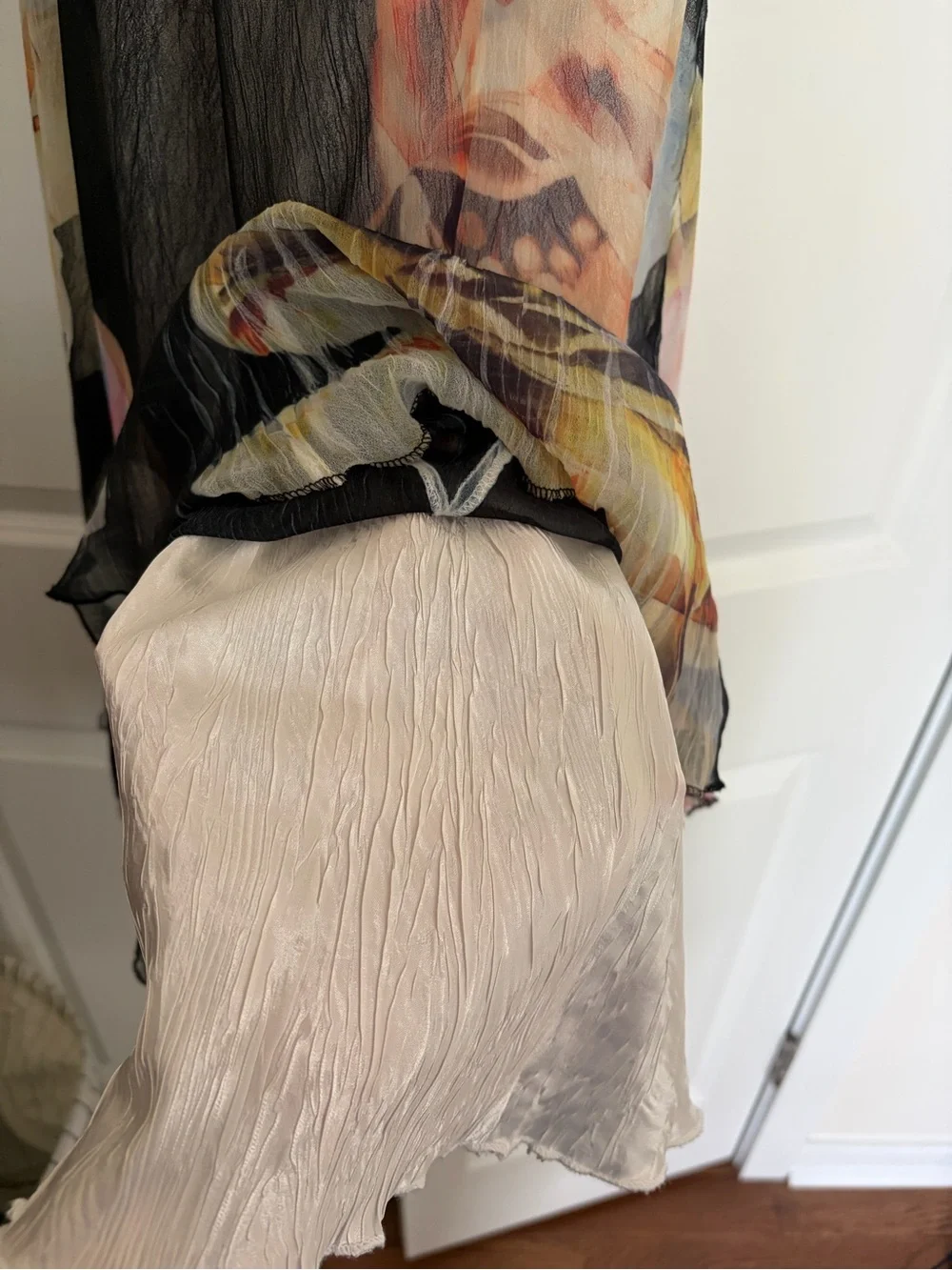 Komarov Black Floral Spaghetti-Strap Dress